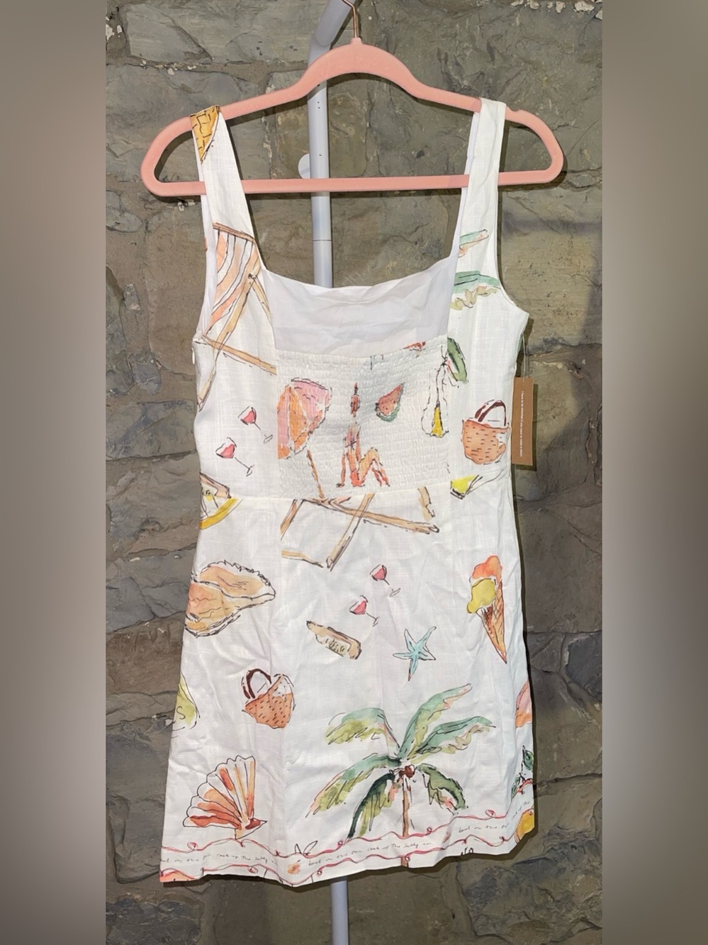 Few Moda Anaya Summer Fruit Print Mini Dress - White - Picture 7 of 7